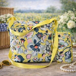 Vera Bradley SET  includes Hipster bag & Wallet Reactive Sunny Garden Pattern